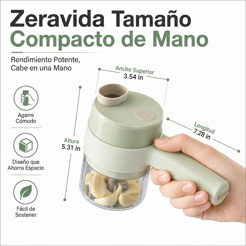 Zeravida™ Picadora y Rebanadora Eléctrica 2 en 1